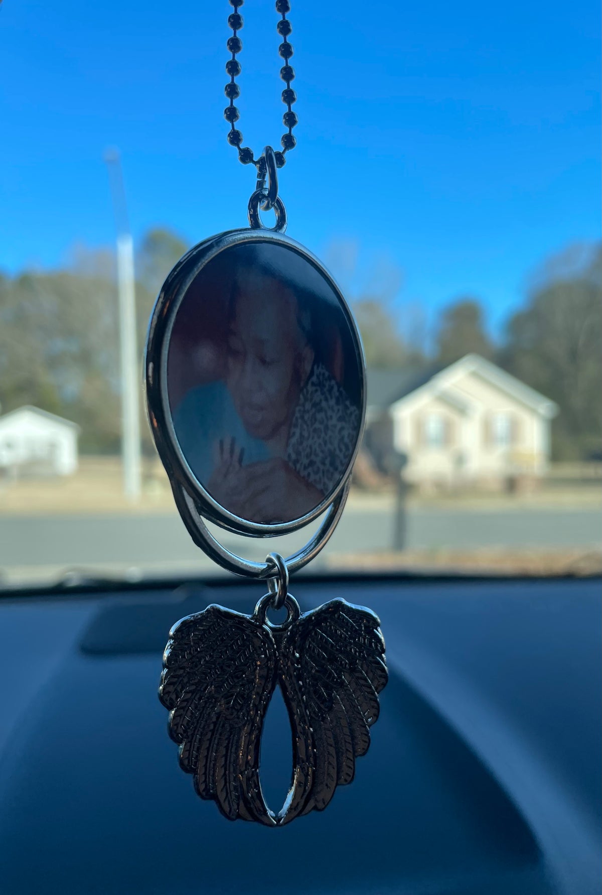 Custom Winged rear view mirror hanger