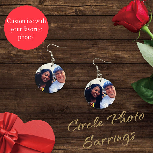 Circle photo earrings