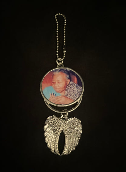 Custom Winged rear view mirror hanger