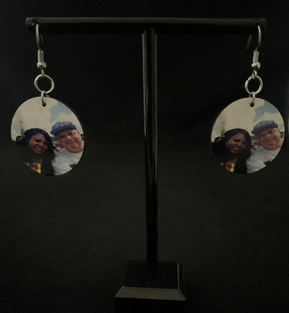Circle photo earrings