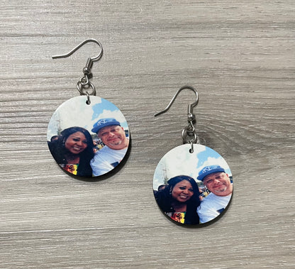 Circle photo earrings